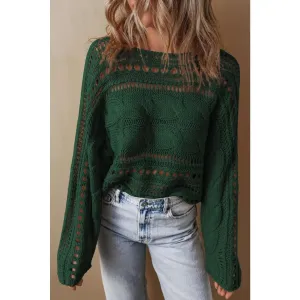 The Hunter Sweater: Green Cable Knit Sweater