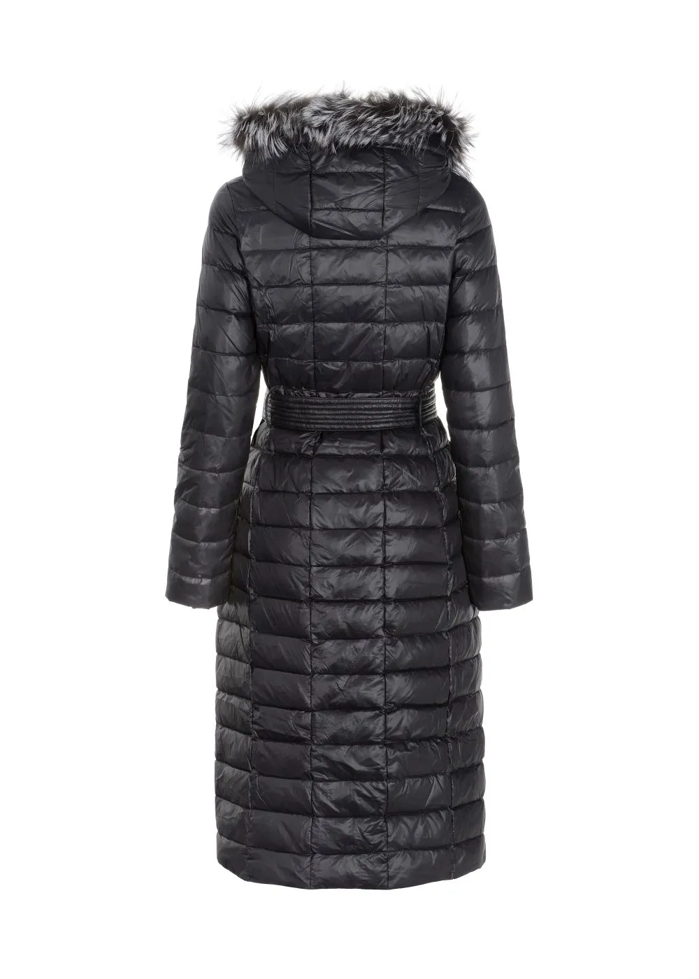 Womens Black Down Fur Jacket