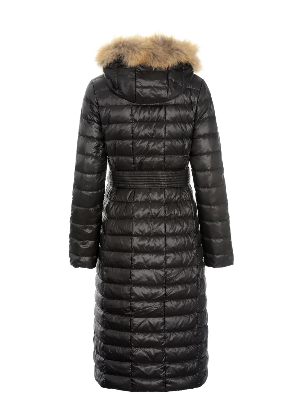 Womens Black Down Fur Jacket