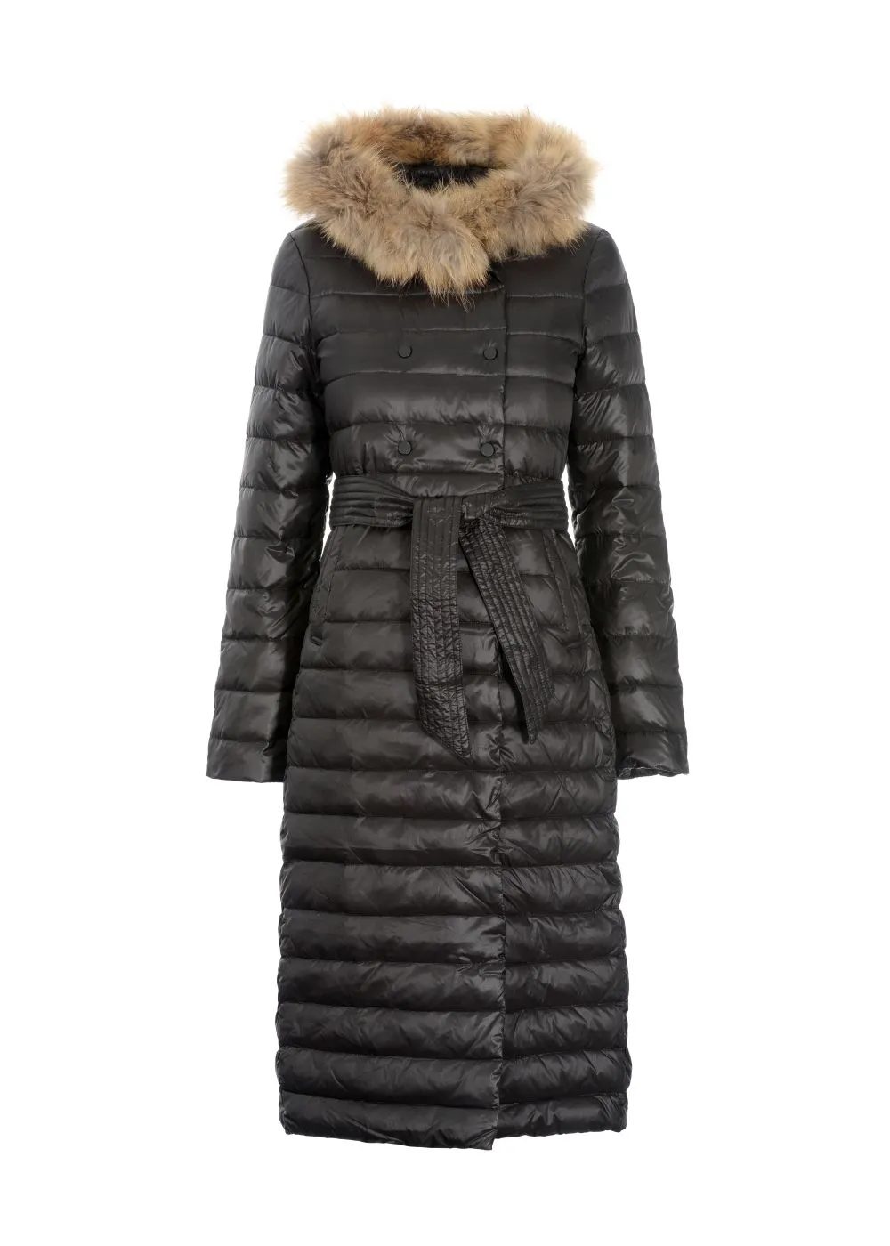 Womens Black Down Fur Jacket