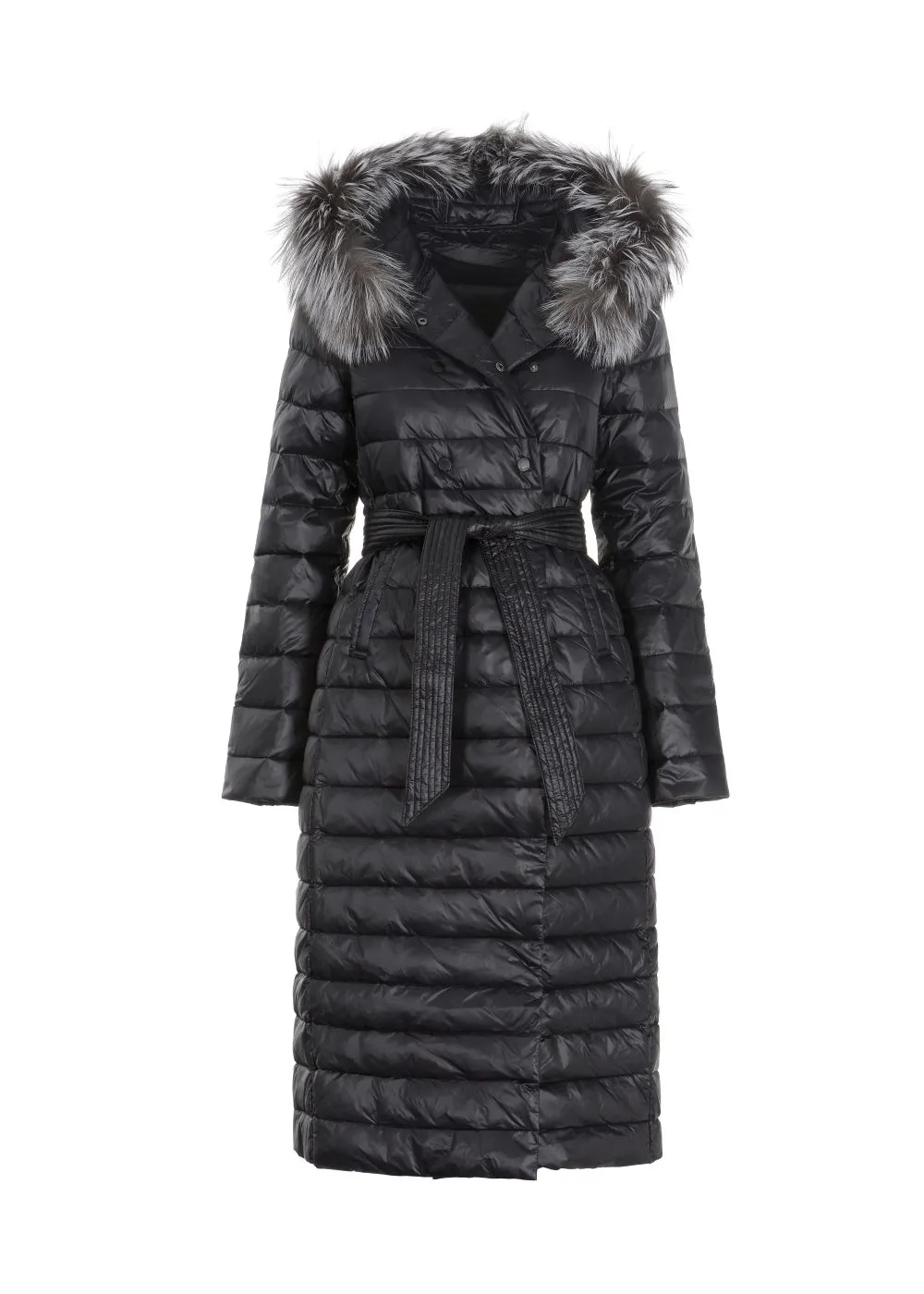 Womens Black Down Fur Jacket